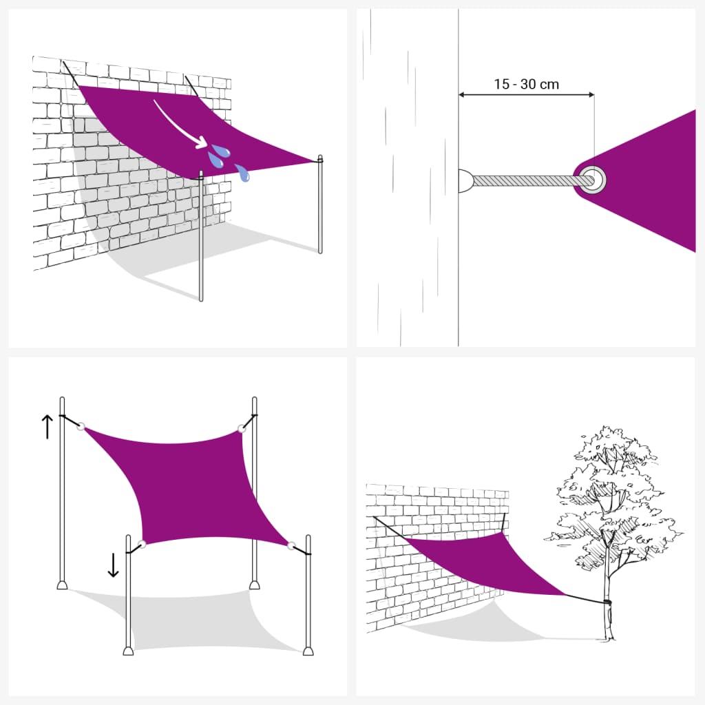 Sunshade Sail Oxford Fabric Rectangular Anthracite