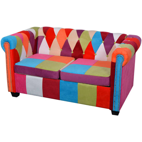  Chesterfield Sofa 2-Seater Fabric