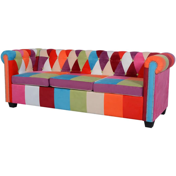  Chesterfield Sofa 3-Seater Fabric