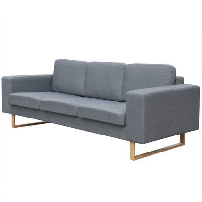 3-Seater Sofa Fabric Light Grey - 200×82×76cm