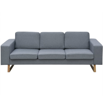 3-Seater Sofa Fabric Light Grey - 200×82×76cm