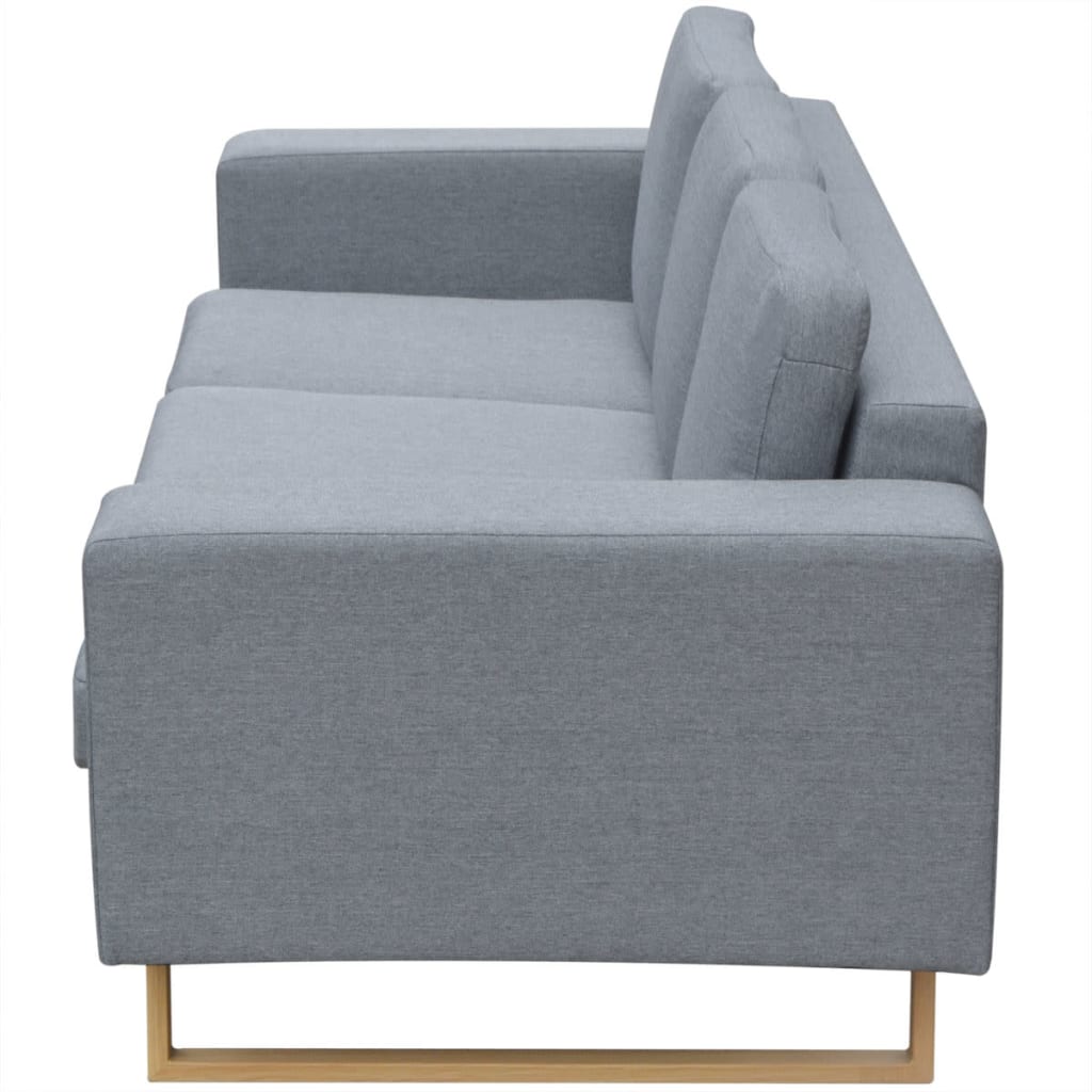 3-Seater Sofa Fabric Light Grey - 200×82×76cm