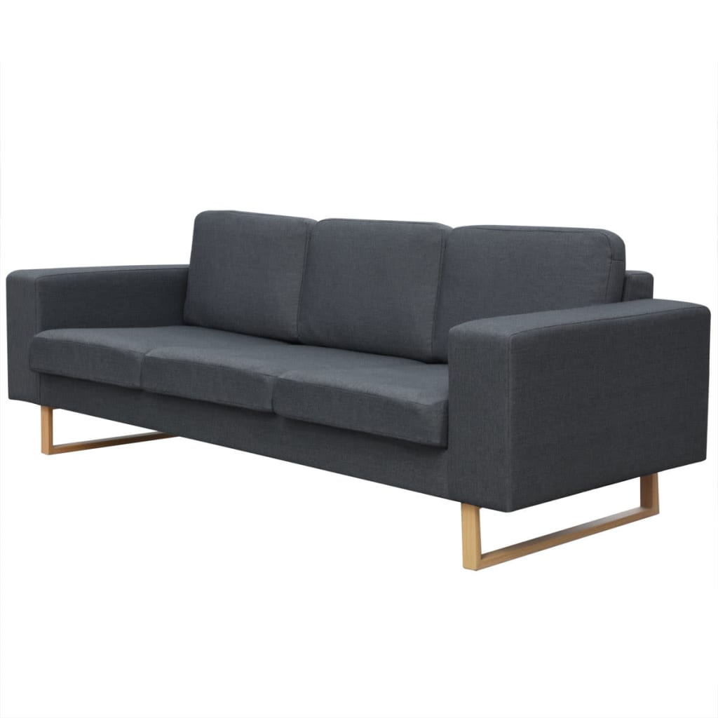 3-Seater Sofa Fabric Dark Grey - 200×82×76cm