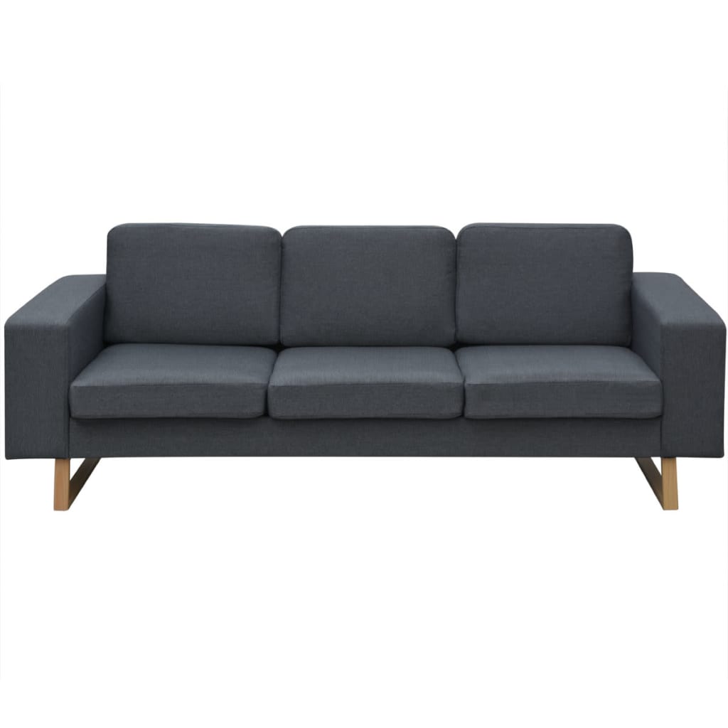 3-Seater Sofa Fabric Dark Grey - 200×82×76cm