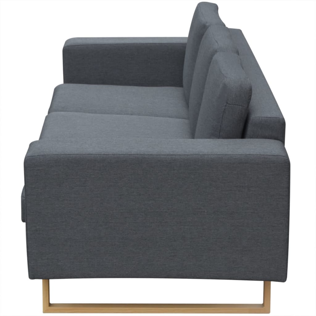 3-Seater Sofa Fabric Dark Grey - 200×82×76cm