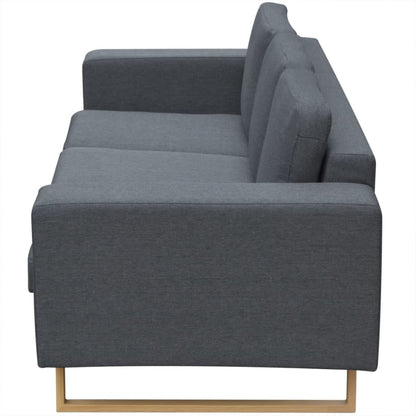 3-Seater Sofa Fabric Dark Grey - 200×82×76cm