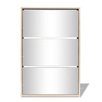 Shoe Cabinet 3-Layer Mirror Oak
