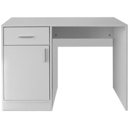 Desk with Drawer and Cabinet White