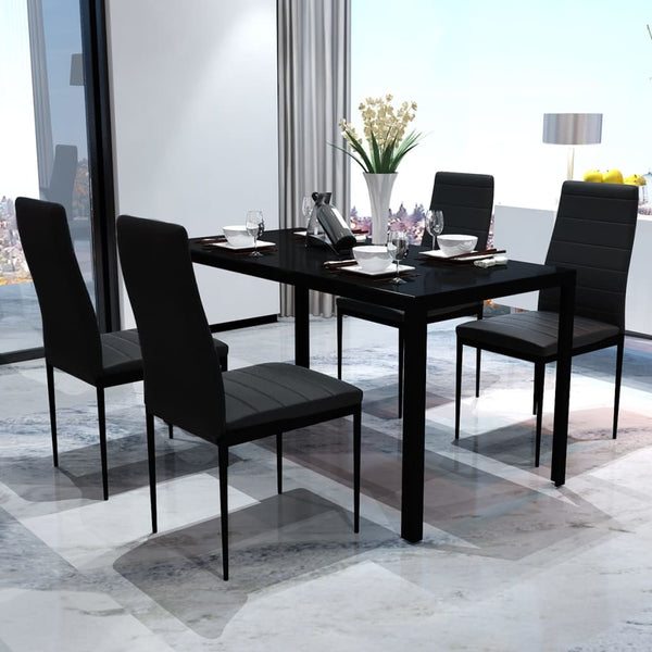  Five Piece Dining Table Set Black