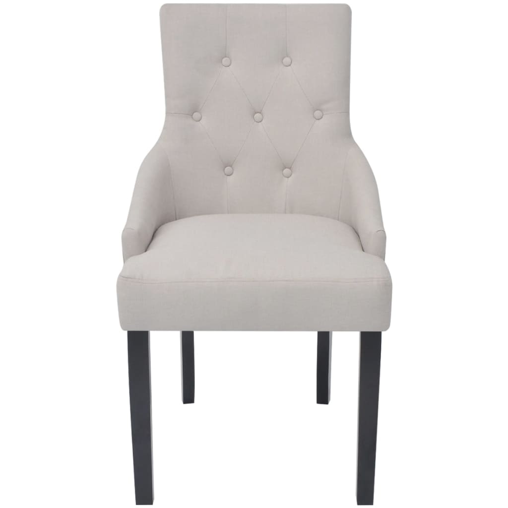 Dining Chairs 4 pcs Cream Fabric - 52×63×94cm