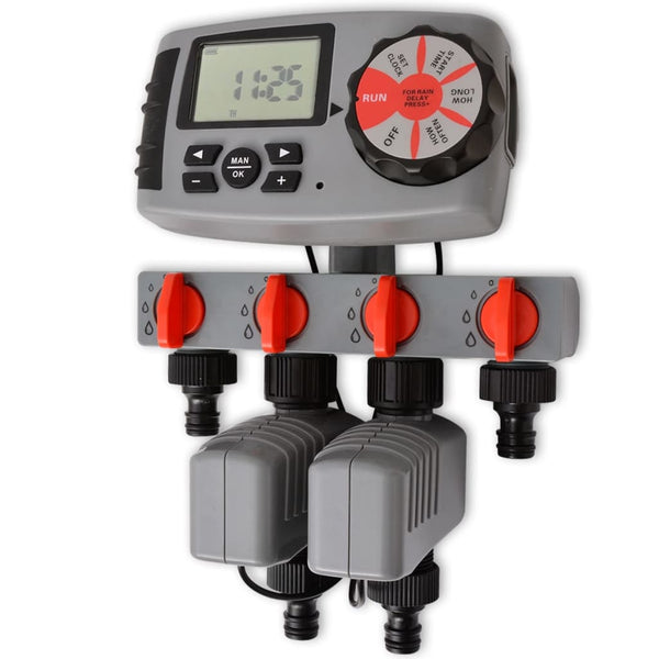  Automatic Irrigation Timer with 4 Stations 3 V