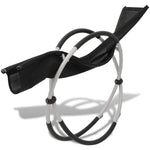 Outdoor Geometrical Sun Lounger Steel Black and Grey