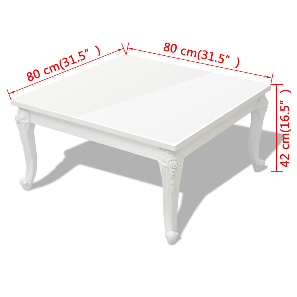 Coffee Table High Gloss - White