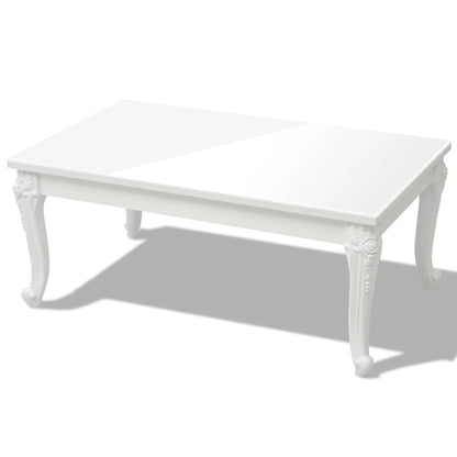 Coffee Table High Gloss White - 100×60×42cm