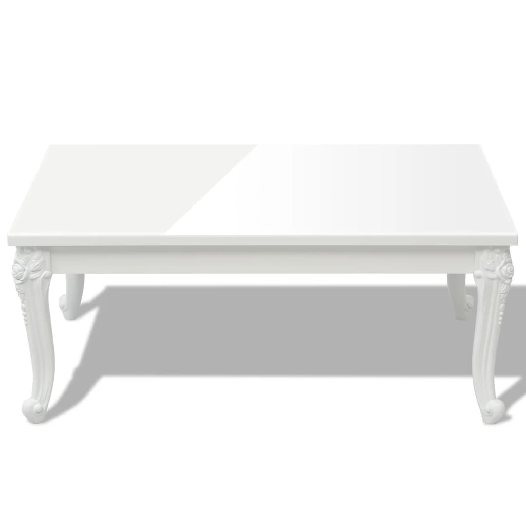 Coffee Table High Gloss White - 100×60×42cm
