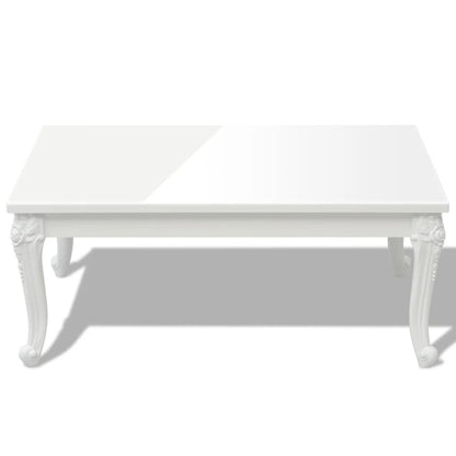 Coffee Table High Gloss White - 100×60×42cm