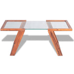 Coffee Table Solid Acacia Wood Brown