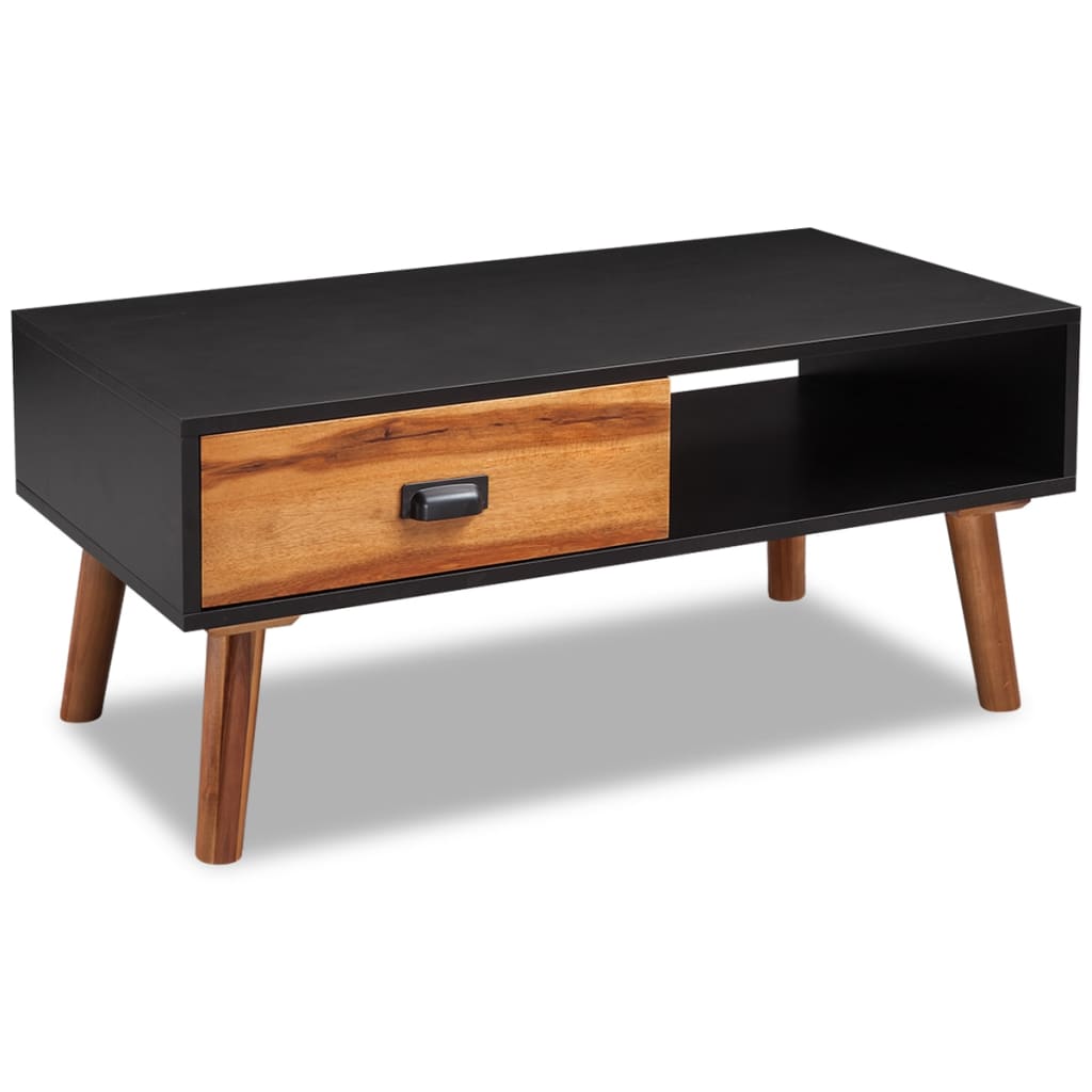 Coffee Table Solid Acacia Wood - 90×50×40cm