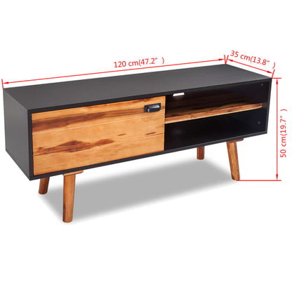 Tv Cabinet Solid Acacia Wood - 120×35×50cm