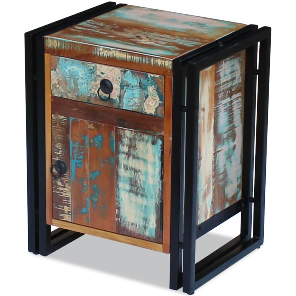 Bedside Cabinet Solid Reclaimed Wood - 43×33×51cm