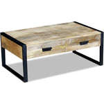 Coffee Table with 2 Drawers Solid Mango Wood