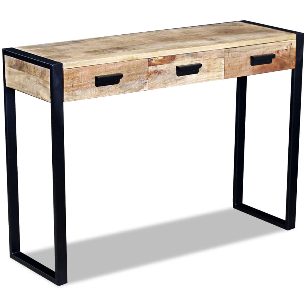 Console Table With 3 Drawers Solid Mango Wood