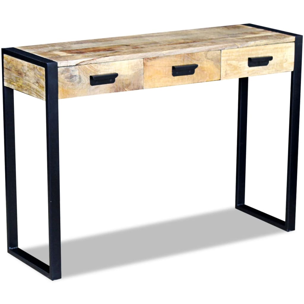 Console Table With 3 Drawers Solid Mango Wood