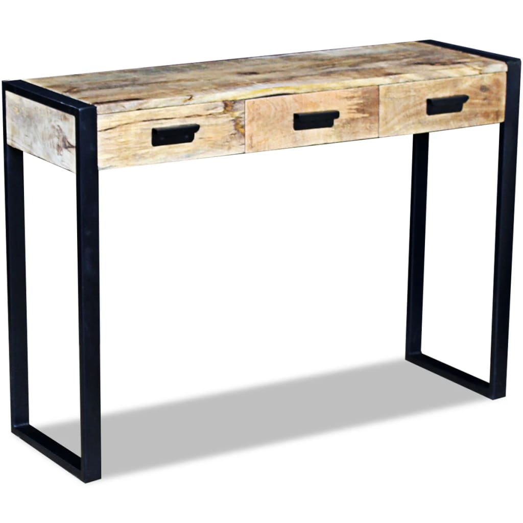 Console Table With 3 Drawers Solid Mango Wood