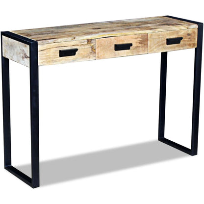 Console Table With 3 Drawers Solid Mango Wood