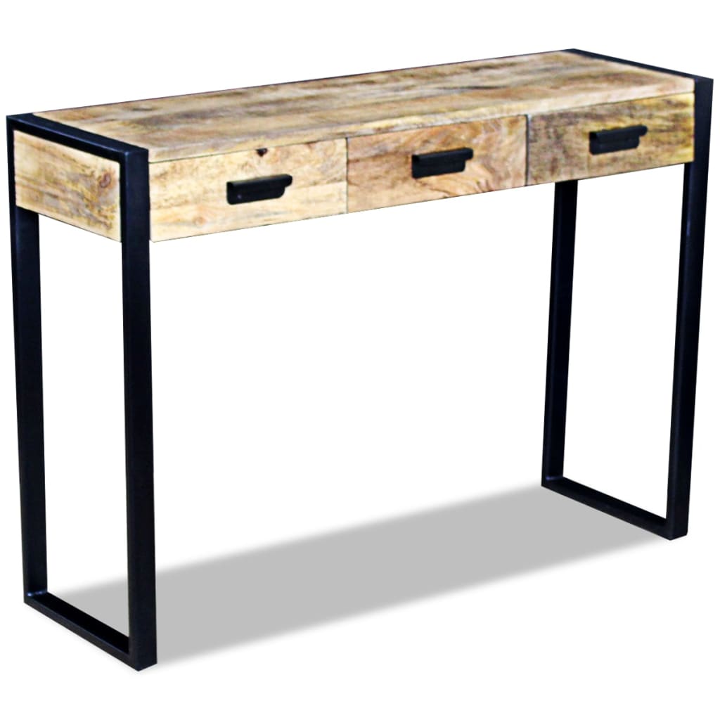 Console Table With 3 Drawers Solid Mango Wood