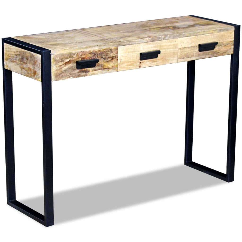 Console Table With 3 Drawers Solid Mango Wood