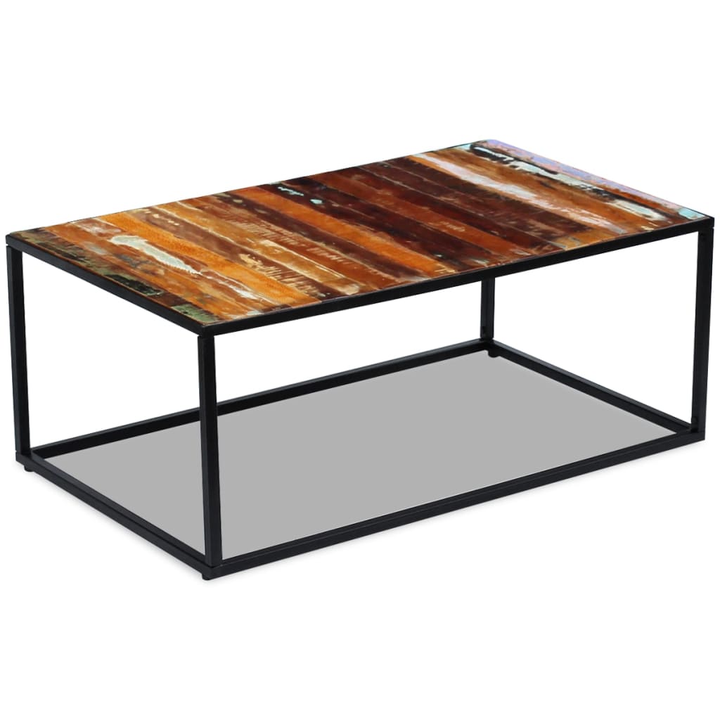 Coffee Table - Solid Reclaimed Wood - 100×60×40cm