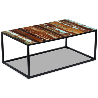 Coffee Table - Solid Reclaimed Wood - 100×60×40cm