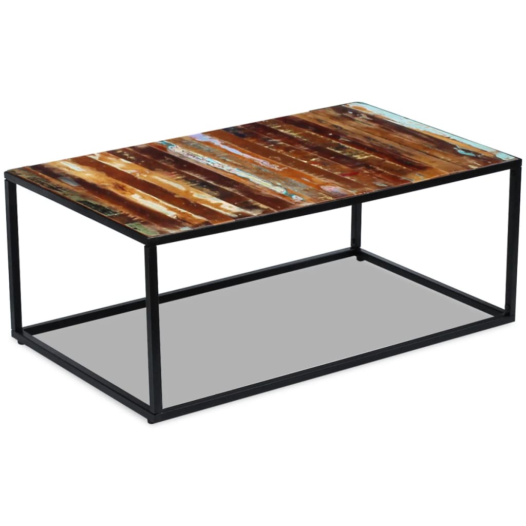 Coffee Table - Solid Reclaimed Wood - 100×60×40cm