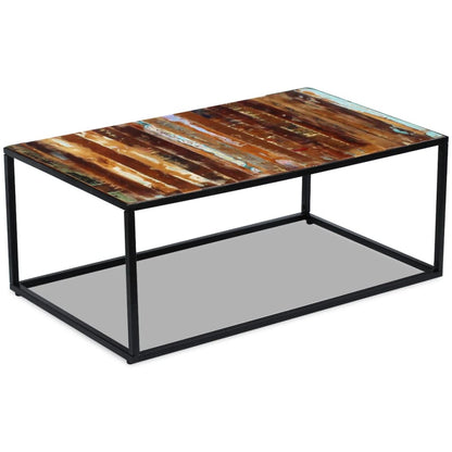 Coffee Table - Solid Reclaimed Wood - 100×60×40cm
