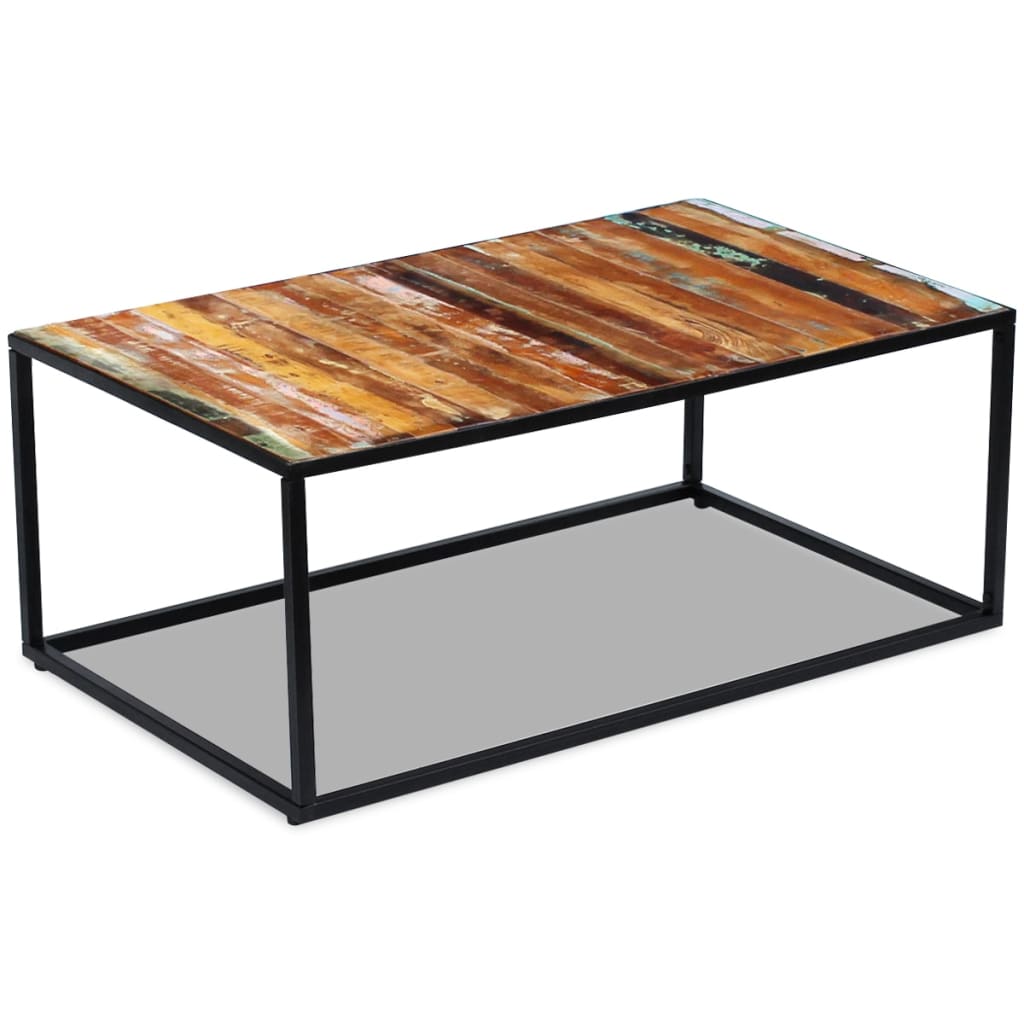 Coffee Table - Solid Reclaimed Wood - 100×60×40cm
