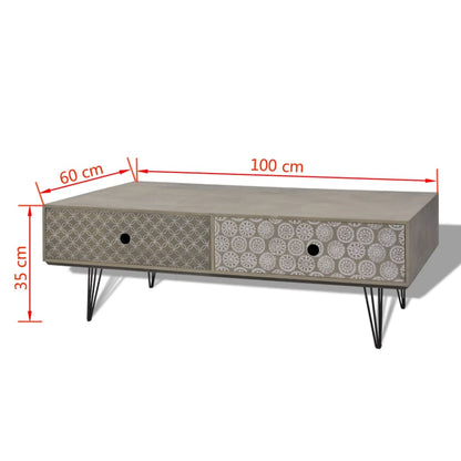 Coffee Table Grey - 100×60×35cm