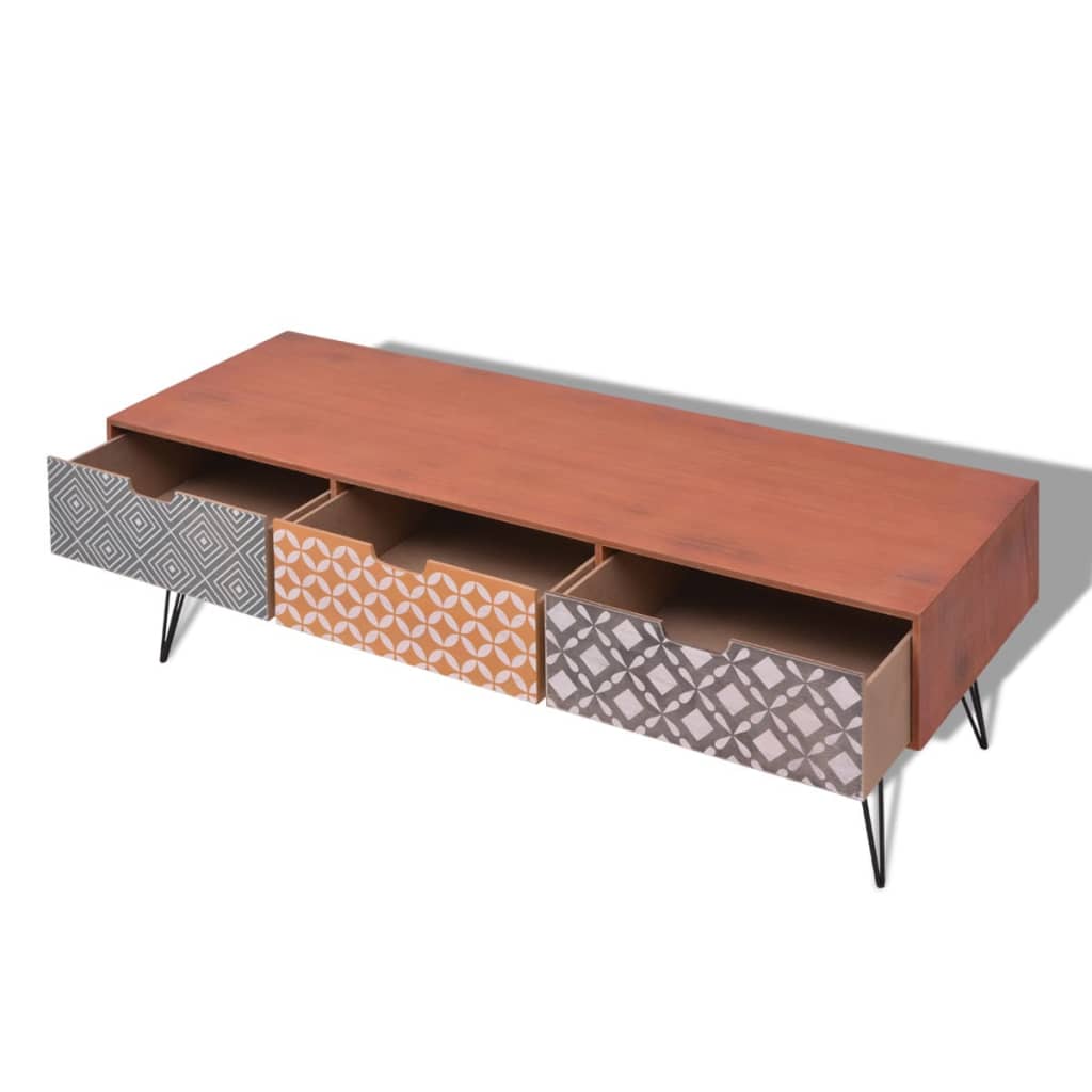 Tv Cabinet With 3 Drawers  Brown