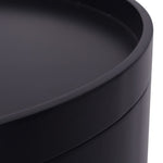 Side Table with Serving Tray Round  Black