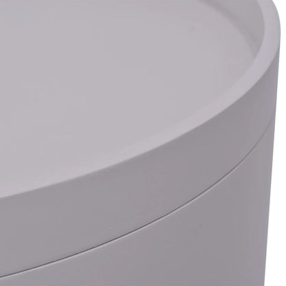 Side Table with Serving Tray Round Grey