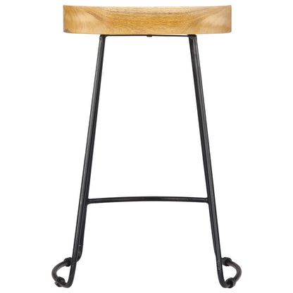 Bar Stools 2 Pcs Solid Wood Kitchen Counter Breakfast Seating