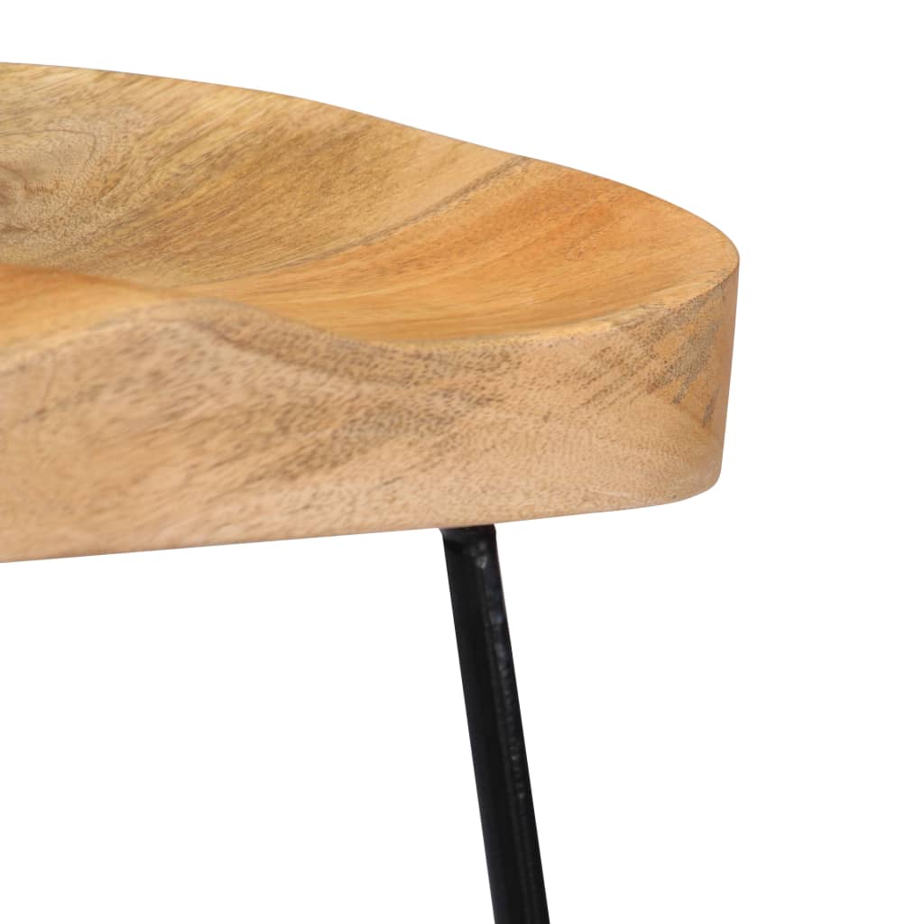 Bar Stools 2 Pcs Solid Wood Kitchen Counter Breakfast Seating