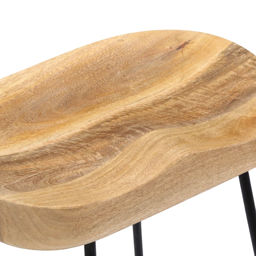Bar Stools 2 Pcs Solid Wood Kitchen Counter Breakfast Seating