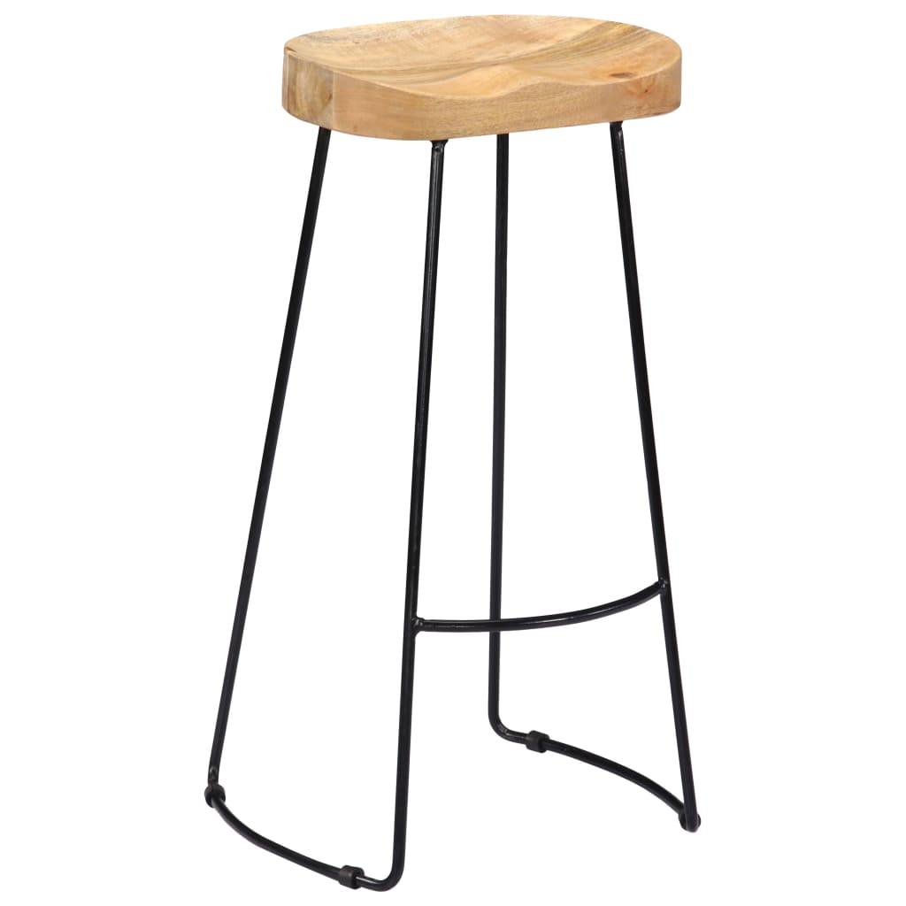 Bar Stools 2 Pcs Solid Wood Kitchen Counter Breakfast Seating