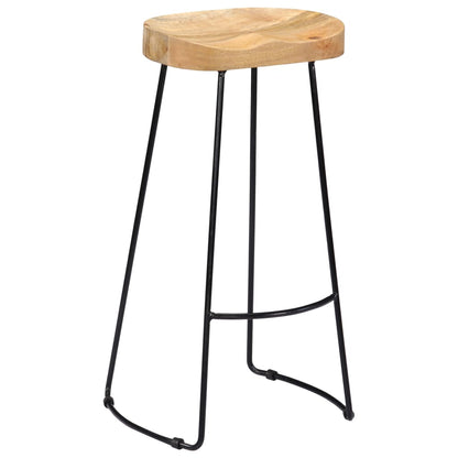 Bar Stools 2 Pcs Solid Wood Kitchen Counter Breakfast Seating