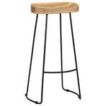 Bar Stools 2 Pcs Solid Wood Kitchen Counter Breakfast Seating