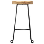 Bar Stools 2 Pcs Solid Wood Kitchen Counter Breakfast Seating