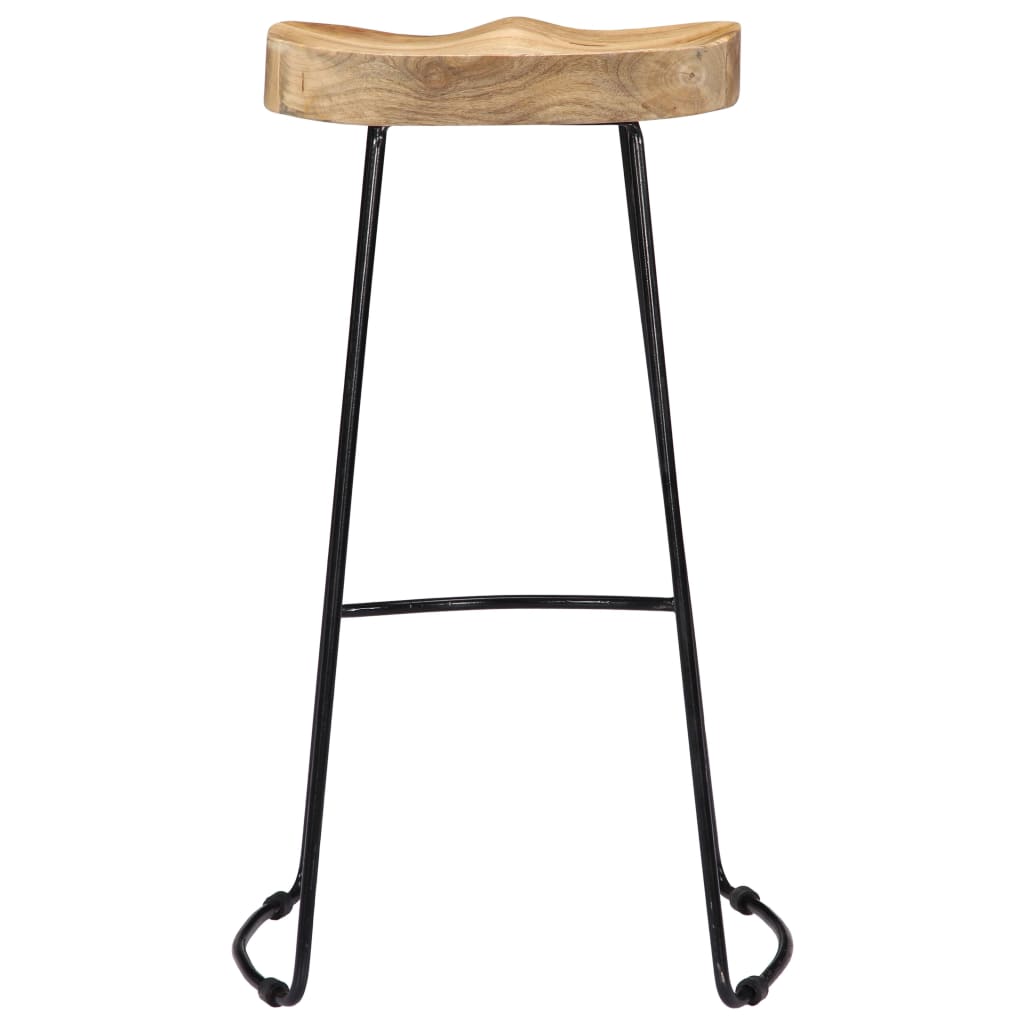 Bar Stools 2 Pcs Solid Wood Kitchen Counter Breakfast Seating
