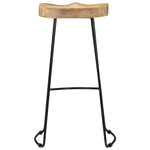 Bar Stools 2 Pcs Solid Wood Kitchen Counter Breakfast Seating
