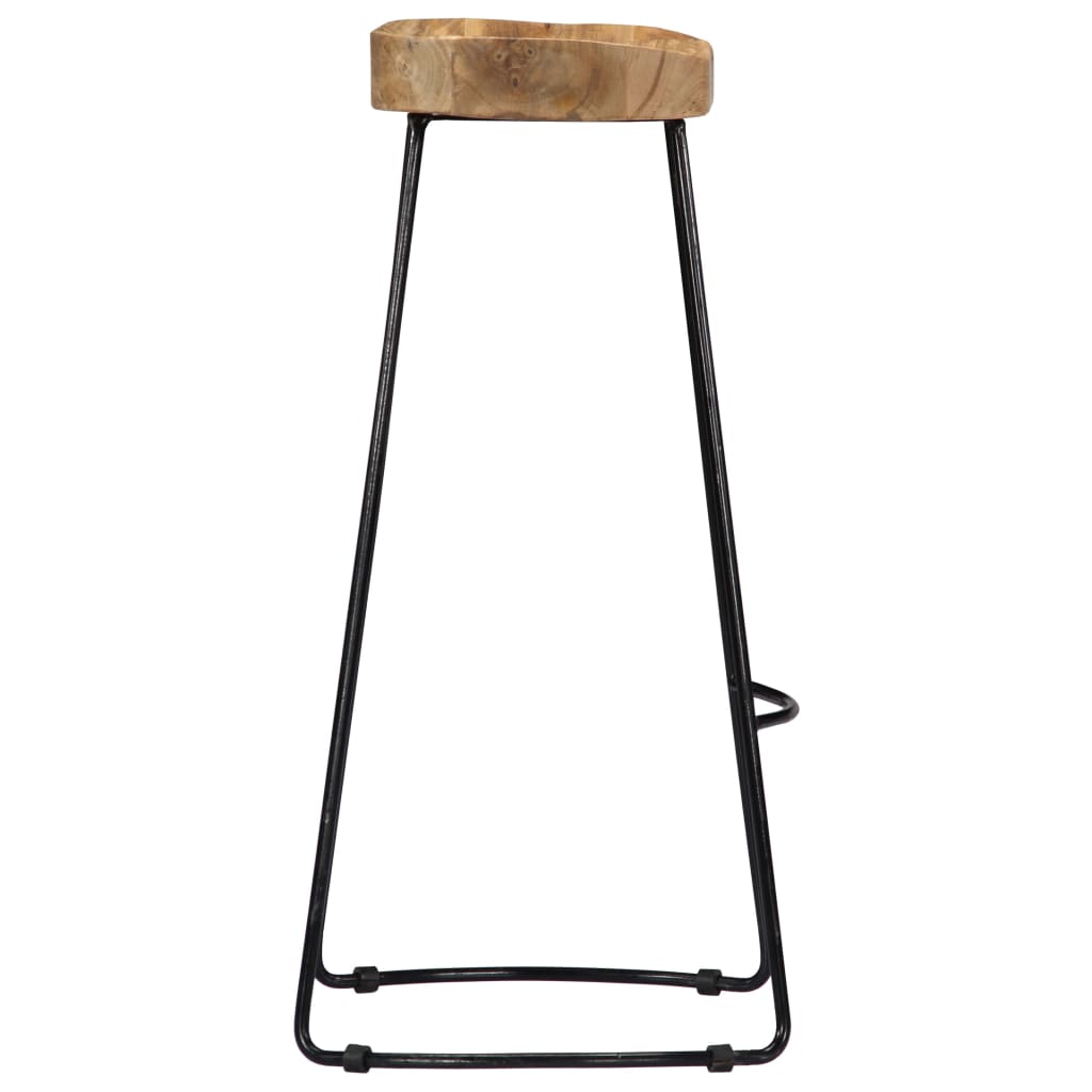 Bar Stools 2 Pcs Solid Wood Kitchen Counter Breakfast Seating